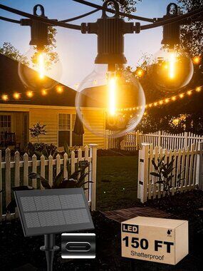 Solar Outdoor String Lights, 150FT Waterproof Patio Lights for Garden Decor